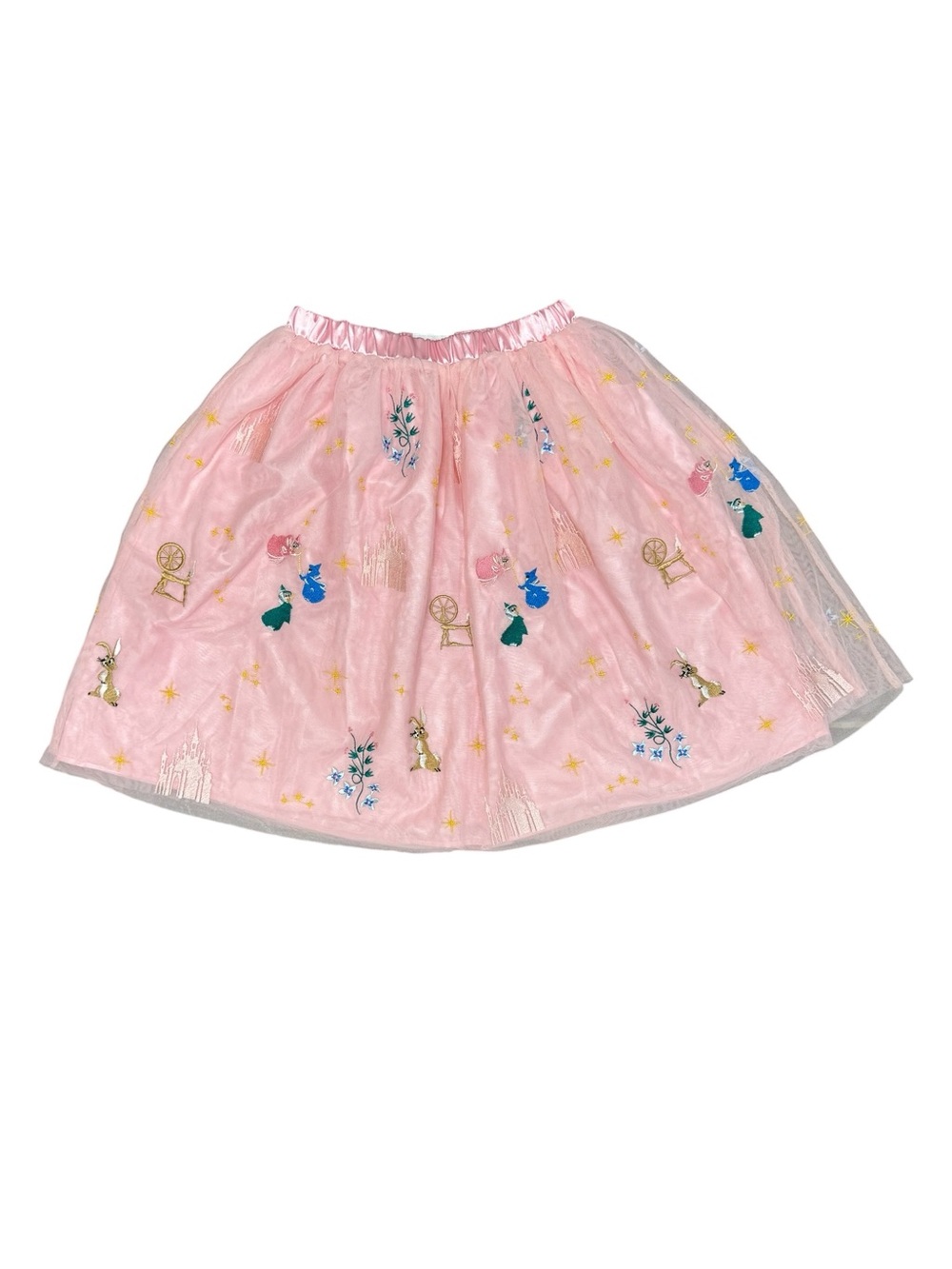 Hanna Andersson Disney Sleeping Beauty Embroidered Tulle Skirt Medium Pink